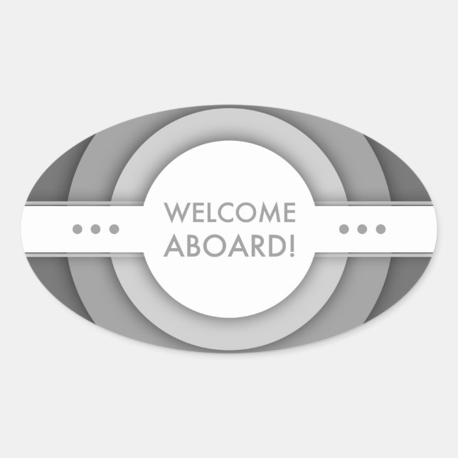 welcome aboard (retro) oval sticker (Front)