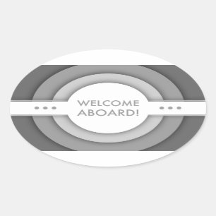 welcome aboard (retro) oval sticker