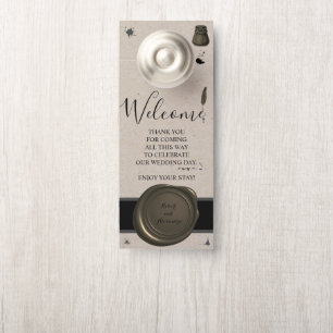 Welcome and Do not Disturb Pen & Inkwell Door Hanger