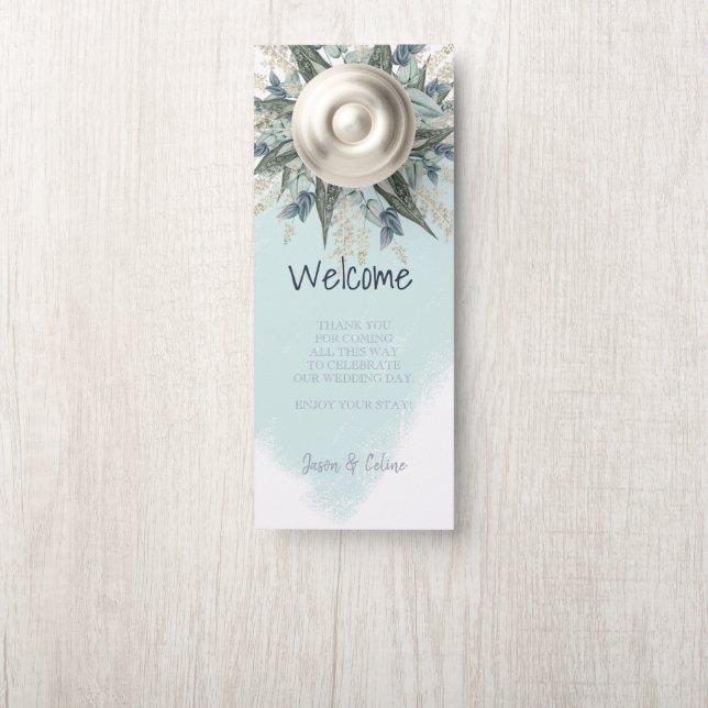 Welcome and Do not Disturb Wedding Door Hanger (On Knob)