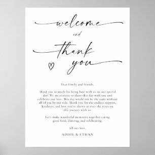 Welcome and Thank You Wedding Sign