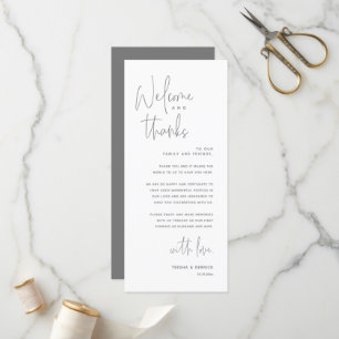 Welcome and Thanks, Place Setting Thank You Card