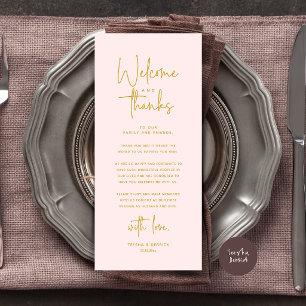 Welcome and Thanks Place Setting Thank You Card