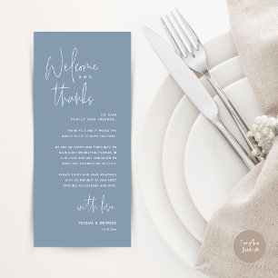 Welcome and Thanks, Place Setting Thank You Card