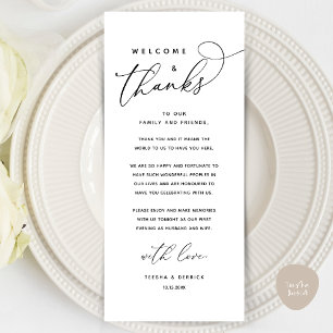Welcome and Thanks, Place Setting Thank You Card