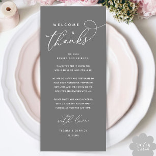 Welcome and Thanks, Place Setting Thank You Card