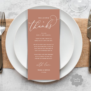 Welcome and Thanks, Place Setting Thank You Card