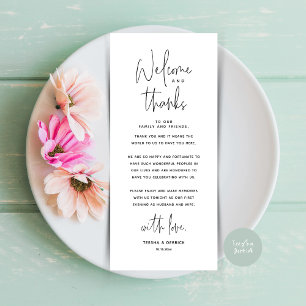 Welcome and Thanks, Place Setting Thank You Card