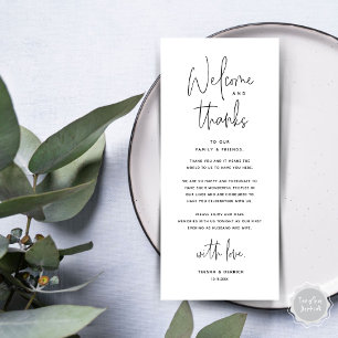 Welcome and Thanks, Place Setting Thank You Card