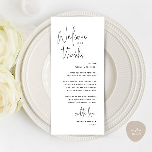Welcome and Thanks, Place Setting Thank You Card