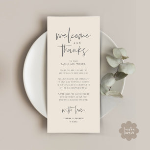 Welcome and Thanks, Place Setting Thank You Card