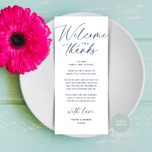 Welcome and Thanks, Place Setting Thank You Card
