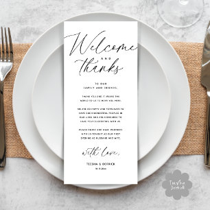 Welcome and Thanks, Place Setting Thank You Card