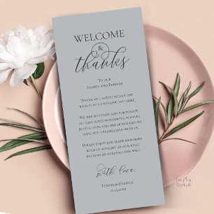 Welcome and Thanks Reception Dinner Thank You Card