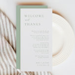 Welcome and Thanks Sage Green Thank You Place Card<br><div class="desc">Welcome and Thanks Sage Green Thank You Place Card</div>
