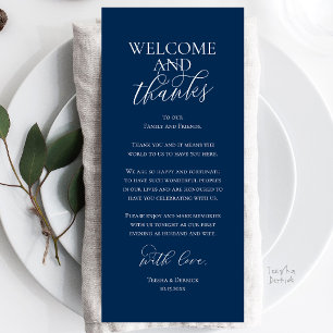 Welcome and Thanks Wedding Dinner Thank You Card