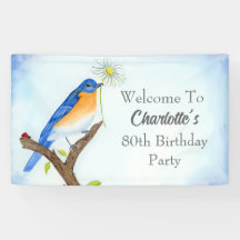 Welcome Any Age Happy April Birthday with Bluebird