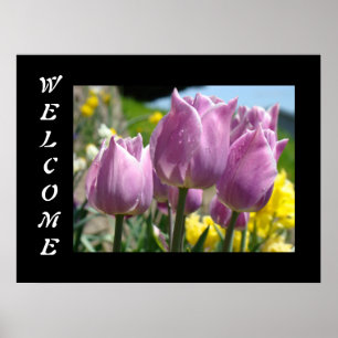 WELCOME art prints posters Spring Tulip Flowers