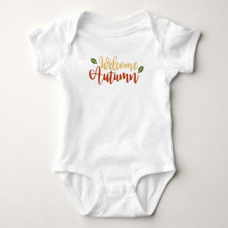 Welcome Autumn Fall leaves Baby Bodysuit