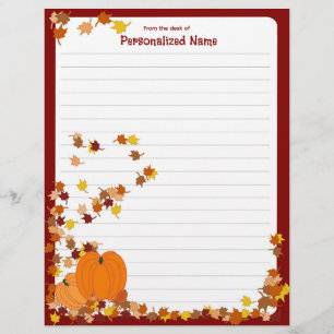 Welcome Autumn - Lined Custom Letterhead