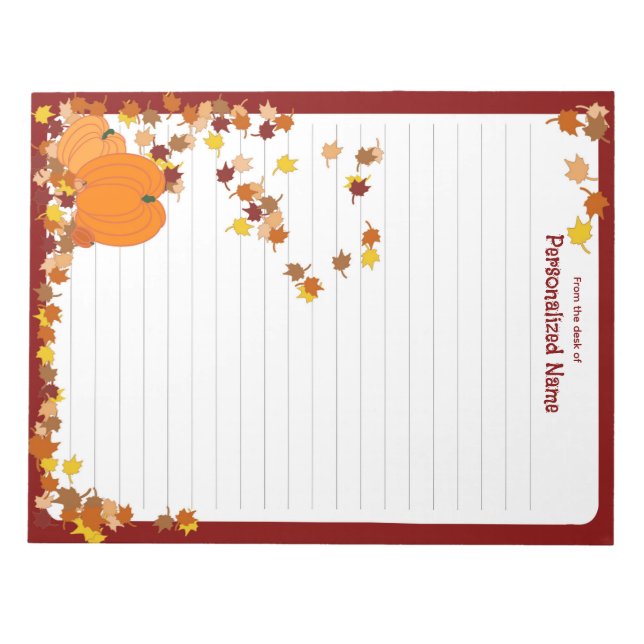 Welcome Autumn - Lined  Notepad (Front)