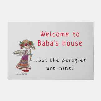 Welcome Baba Ukrainian Perogies Pyrohy Varenyky Doormat