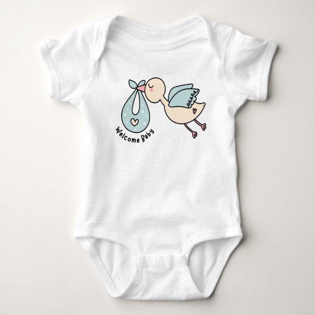 Welcome baby  baby bodysuit (Front)