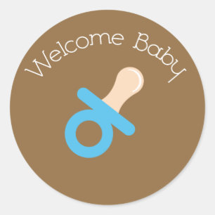 Welcome Baby Blue Pacifier Sticker