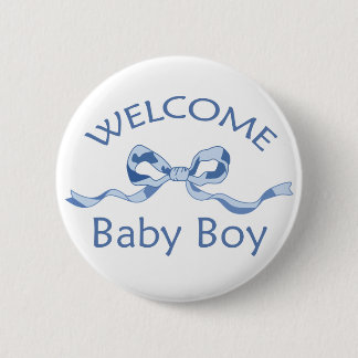 WELCOME BABY BOY 6 CM ROUND BADGE