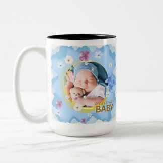 Welcome Baby Boy Custom Photo Coffee Mug