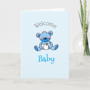 welcome baby boy (personalised) card