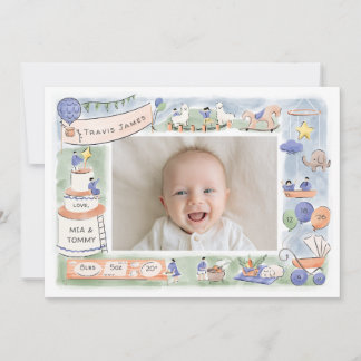 welcome baby celebration | announcement card