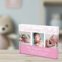 Welcome Baby Girl 3 Photograph Pretty Pink Script