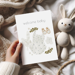 Welcome Baby Girl Boho Congratulations Card