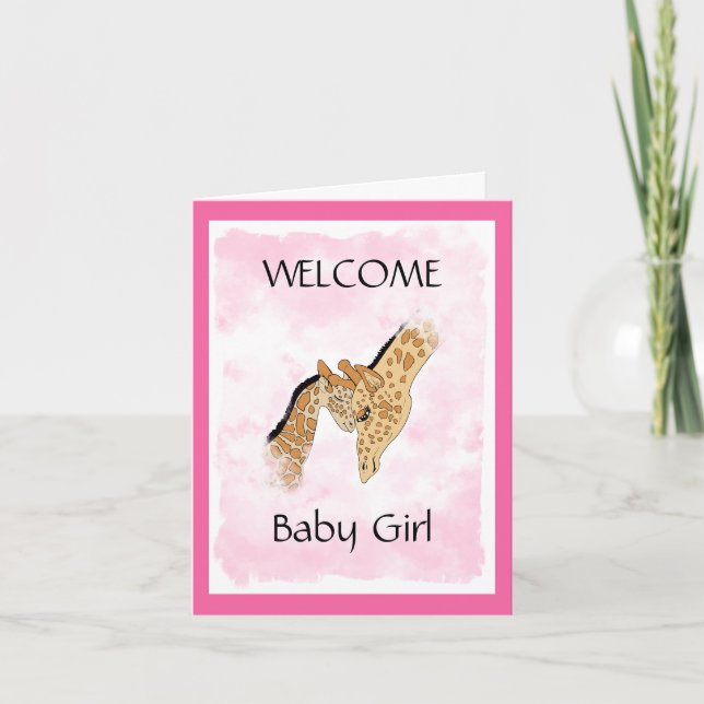 WELCOME Baby Girl Card (Front)