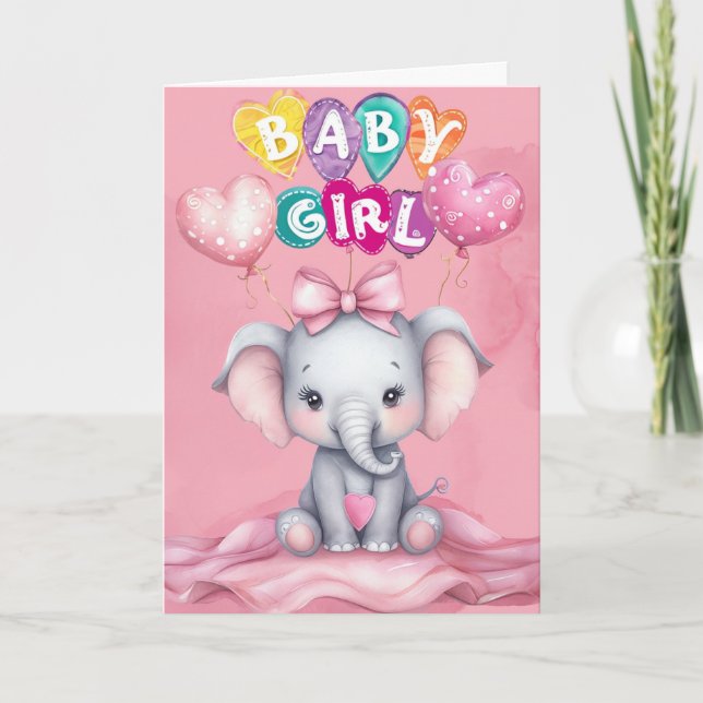 Welcome Baby Girl Card (Front)