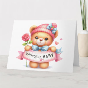 Welcome Baby Girl Card 