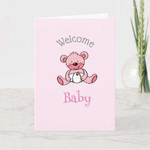 welcome baby girl (personalised) card