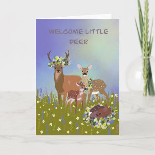 Welcome baby little deer card