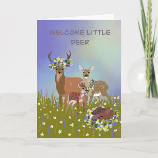 Welcome baby little deer card