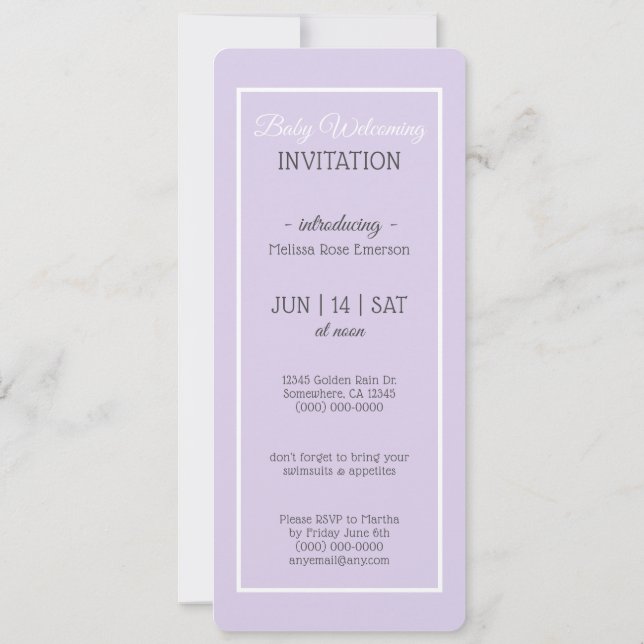 Welcome Baby/Meet The Baby/Photo Invitation (Back)