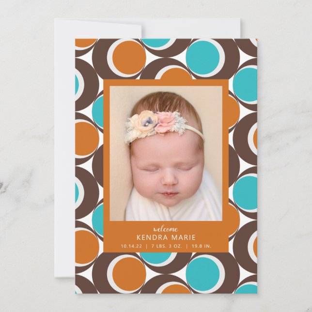 WELCOME BABY | Modern Abstract Birth Announcement (Front)