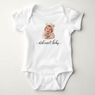 Welcome Baby Personalised Photo Bodysuit