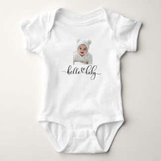 Welcome Baby Personalised Photo Bodysuit