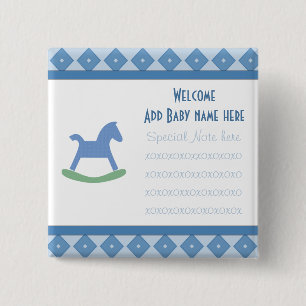 Welcome Baby Rocking Horse Button