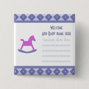 Welcome Baby Rocking Horse Button