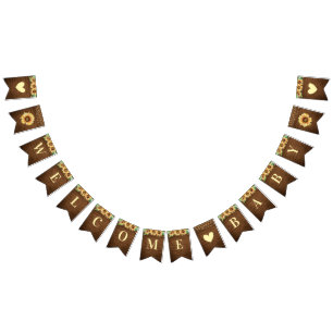 Welcome Baby Rustic Sunflower Fall Shower Sprinkle Bunting