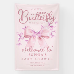 Welcome Baby Shower Butterfly Banner