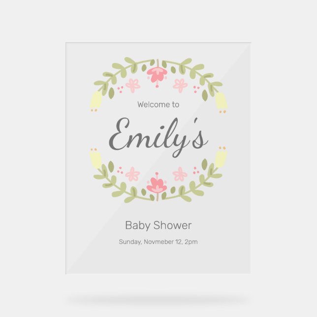 Welcome Baby Shower Sign (Front)