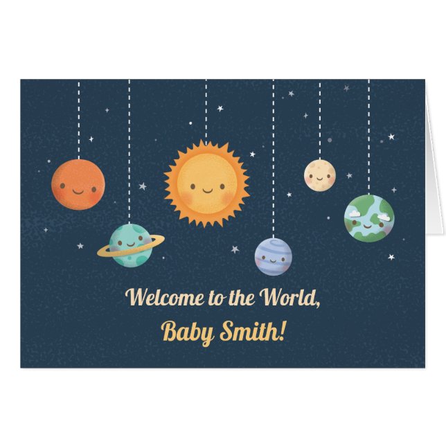 Welcome Baby to World Sun and Planets Space (Front Horizontal)